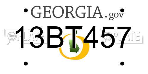 13BT457 Georgia License Plate