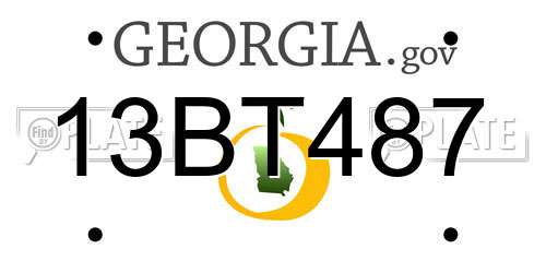 13BT487 Georgia License Plate