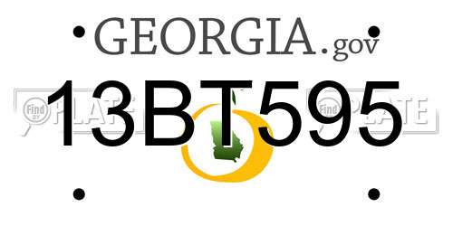 13BT595 Georgia License Plate