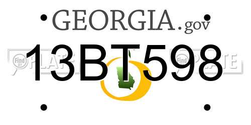 13BT598 Georgia License Plate