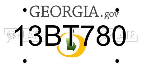 13BT780 Georgia License Plate