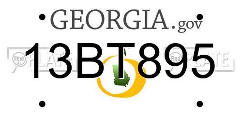 13BT895 Georgia License Plate