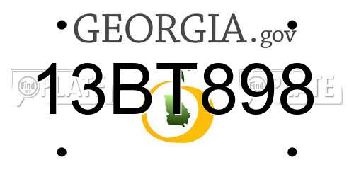 13BT898 Georgia License Plate