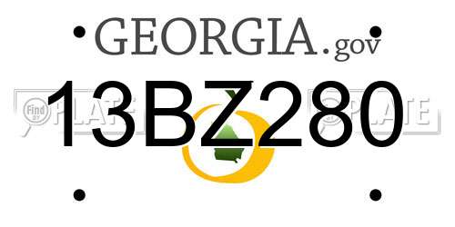13BZ280 Georgia License Plate