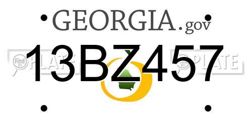 13BZ457 Georgia License Plate