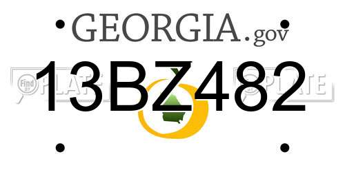 13BZ482 Georgia License Plate