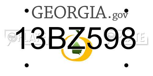 13BZ598 Georgia License Plate