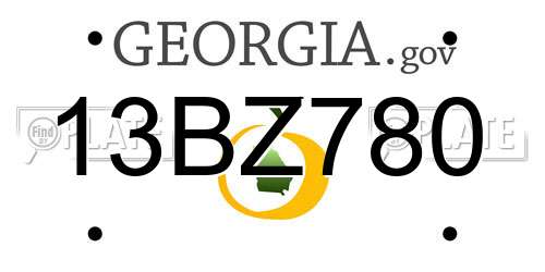 13BZ780 Georgia License Plate