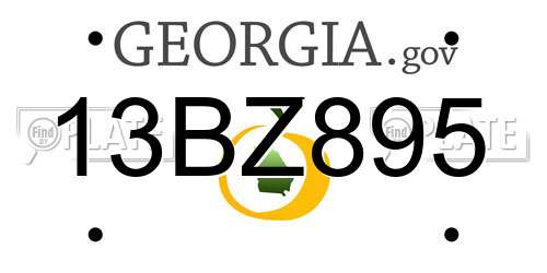 13BZ895 Georgia License Plate