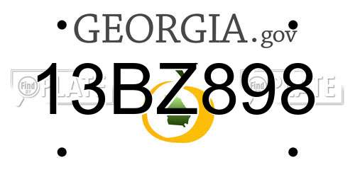 13BZ898 Georgia License Plate