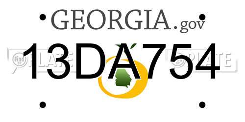 13DA754 Georgia License Plate