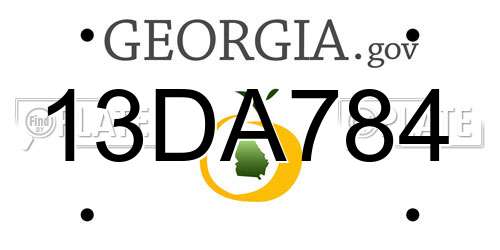 13DA784 Georgia License Plate