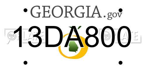 13DA800 Georgia License Plate
