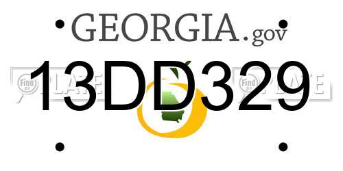 13DD329 Georgia License Plate