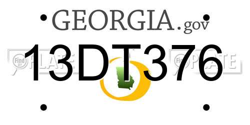 13DT376 Georgia License Plate