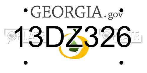 13DZ326 Georgia License Plate