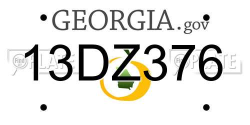 13DZ376 Georgia License Plate