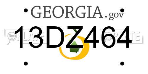 13DZ464 Georgia License Plate