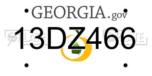 13DZ466 Georgia License Plate