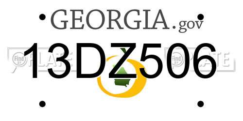 13DZ506 Georgia License Plate