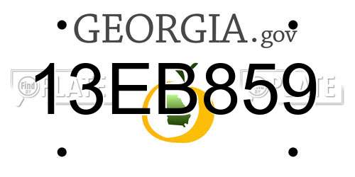 13EB859 Georgia License Plate