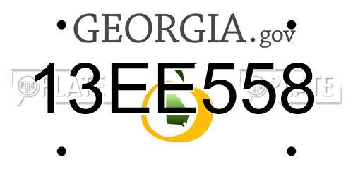 13EE558 Georgia License Plate