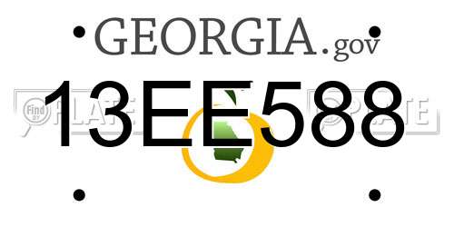 13EE588 Georgia License Plate