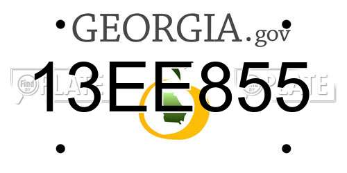 13EE855 Georgia License Plate