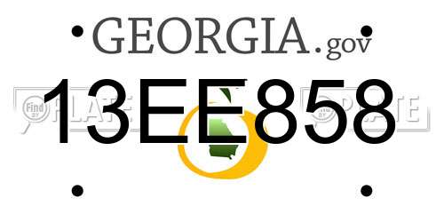 13EE858 Georgia License Plate