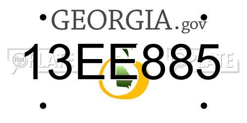13EE885 Georgia License Plate