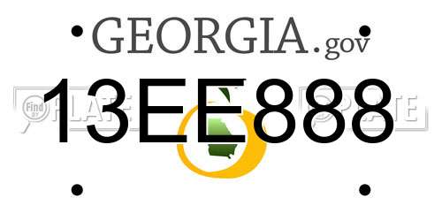 13EE888 Georgia License Plate