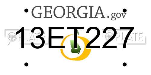 13ET227 Georgia License Plate