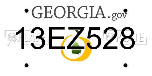 13EZ528 Georgia License Plate