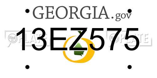 13EZ575 Georgia License Plate