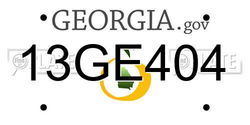 13GE404 Georgia License Plate