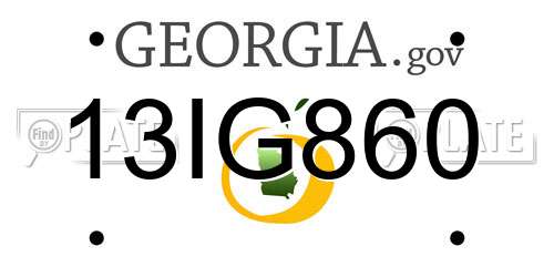 13IG860 Georgia License Plate
