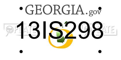 13IS298 Georgia License Plate