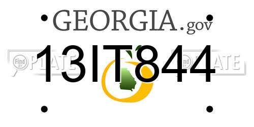 13IT844 Georgia License Plate