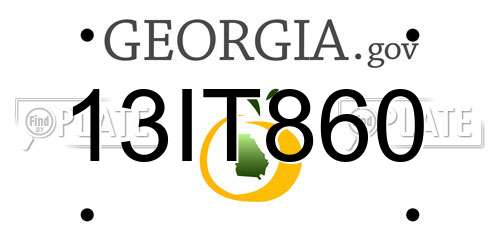 13IT860 Georgia License Plate
