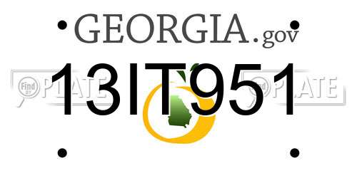 13IT951 Georgia License Plate