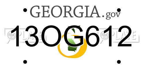 13OG612 Georgia License Plate