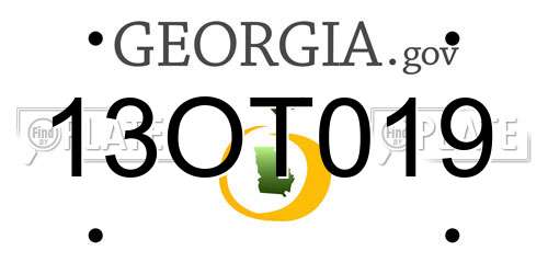 13OT019 Georgia License Plate