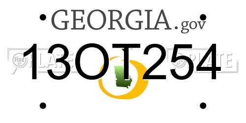 13OT254 Georgia License Plate
