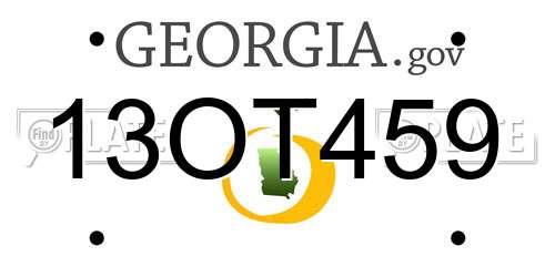13OT459 Georgia License Plate