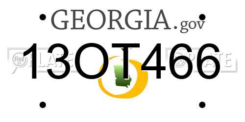 13OT466 Georgia License Plate
