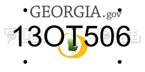 13OT506 Georgia License Plate