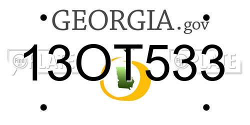 13OT533 Georgia License Plate