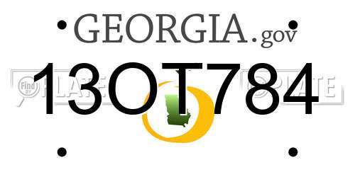 13OT784 Georgia License Plate