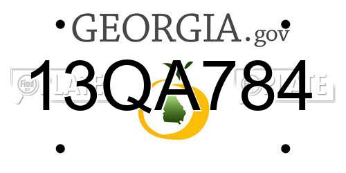 13QA784 Georgia License Plate