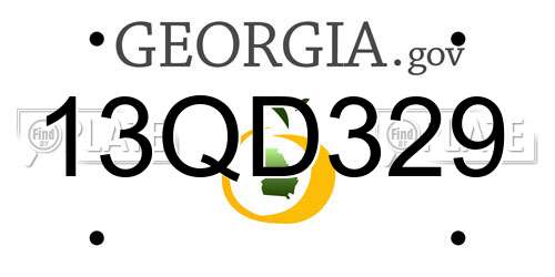 13QD329 Georgia License Plate